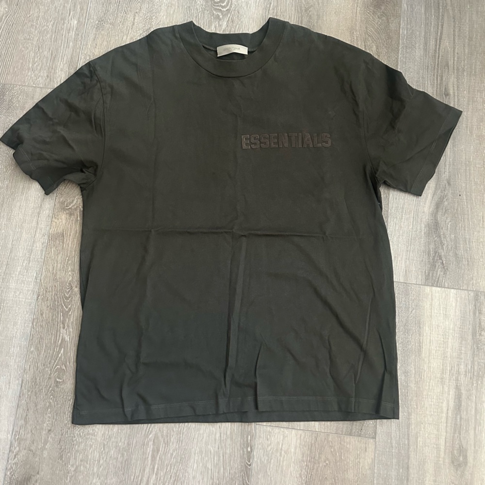 Fear of God Essentials Gray Flocked T-Shirt